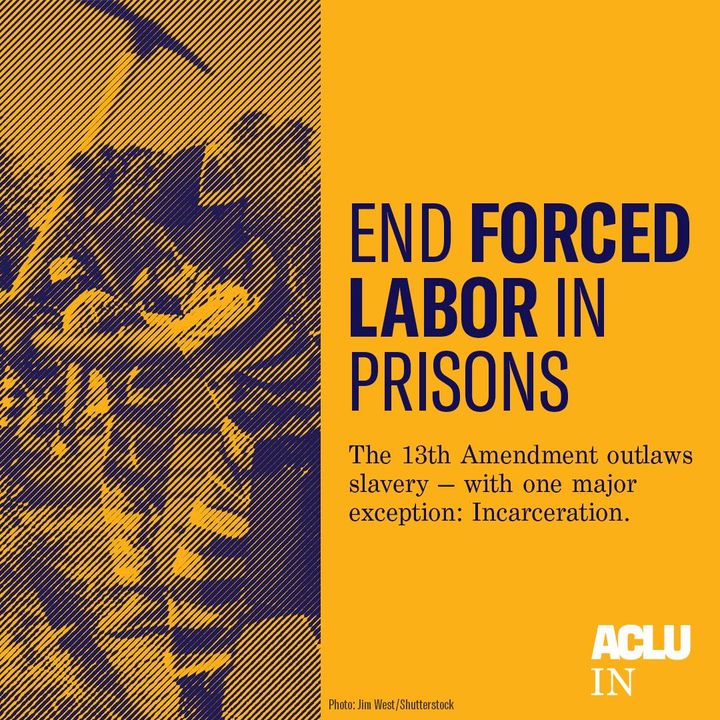 This #LaborDay, let's not forget that people who are incarcerated endure forced labor—often in unsafe working conditions—while being paid just 12¢-55¢ per hour in Indiana. In the 'land of the free,' forced labor is never acceptable.