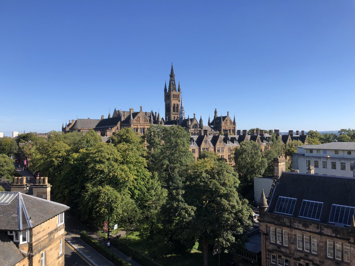 University of Glasgow looking amazing from the balcony of the JMS building for the #planningconference23 #teamuofg #glasgow ⁦@UofGUrbStudies⁩