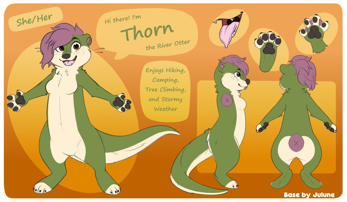 WhittyOtter's tweet photo. Last night I was lucky enough to win one of the new otter bases from @Julunes_Art.  I've been thinking about making an otter sona recently and her base has been really fun to work with.  Meet Thorn! https://t.co/M3y6dWixBy