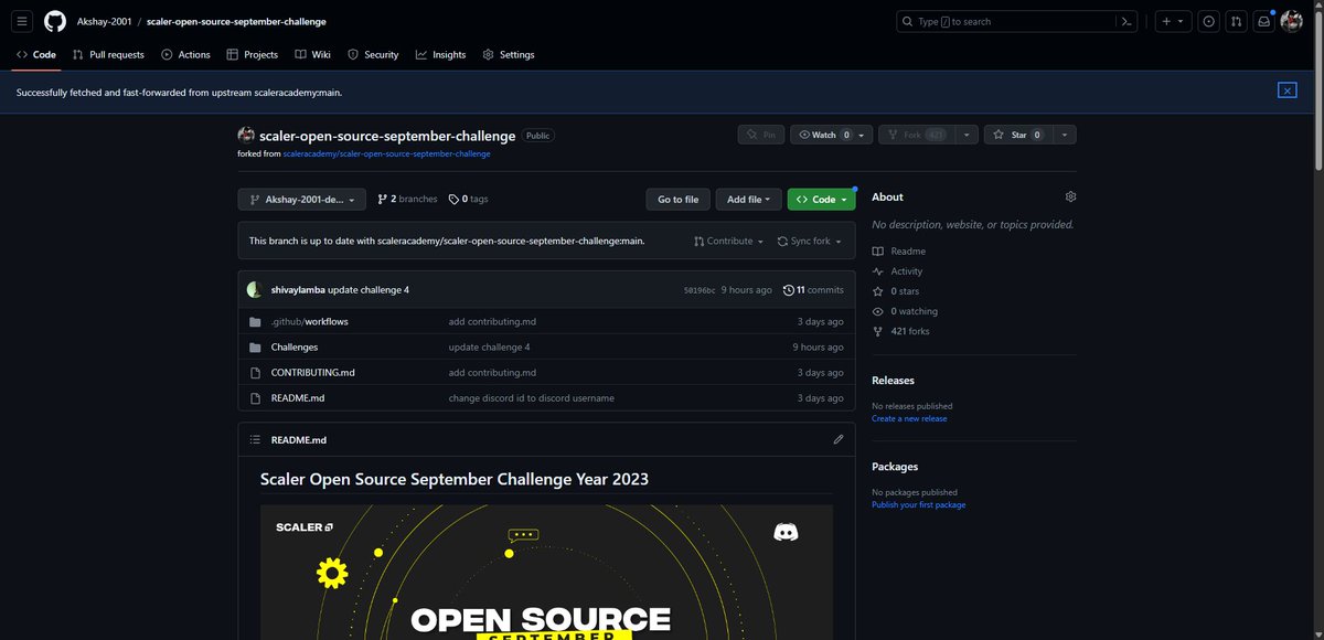 akshay66231's tweet image. Hello All, I have completed #task 4 of #OpenSourceSep Challenge with
@scaler_official

Discord Community.  This helps me stay consistent with coding.  You can join the community HERE - bit.ly/discord-l #Opensourcesep #ScalerDiscord