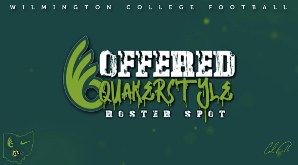 After a great visit and a few great talks with <a href="/CoachFilli/">Corey Fillipovich</a>, I’m blessed to have received my first offer from <a href="/DubC_Football/">Wilmington Football</a> 
#quakerstyle