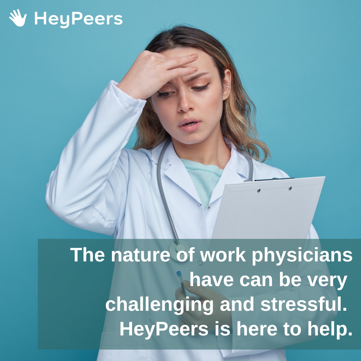 The work of physicians can lead to burnout, stress, and mental health issues. HeyPeers.com provides confidential video support groups led by trained peer leaders. 

Learn more here: heypeers.com.

#physicians #burnout #peersupport #healthcare #heypeers