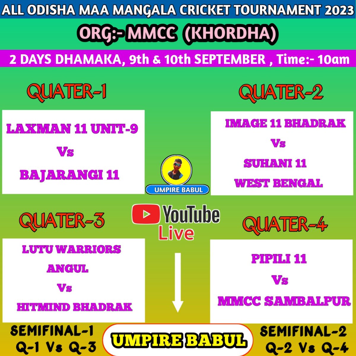 babulsahoo624's tweet photo. Umpire Babul is coming to maa mangala cricket tournament  on 9th-10th September 2023 .. Thanks MMCC Khordha for inviting me 🙏...
#UmpireBabul #CricketTwitter 
@babulsahoo624 @Bipsaku @YouTubeIndia https://t.co/njK3s7UoUx