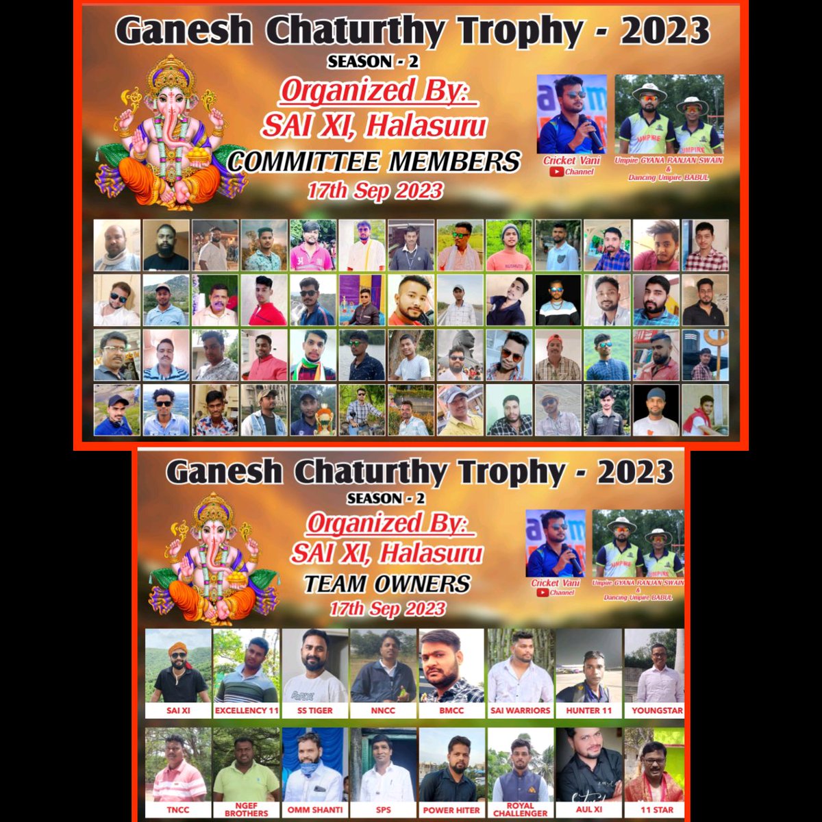 babulsahoo624's tweet photo. Umpire Babul is coming to GANESH CUP on 17th September 2023 .. Thanks  to SAI XI, HALASURU for inviting me 🙏
#umpirebabul #cricket
@babulsahoo624 @Bipsaku @YouTubeIndia https://t.co/H9jCsUNOZr