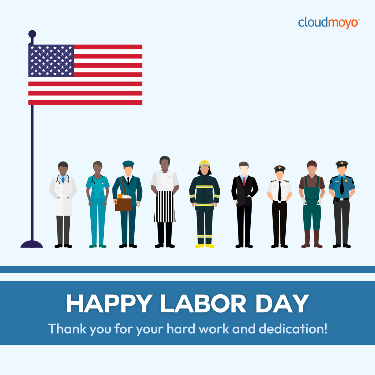 GoCloudMoyo's tweet photo. Celebrating the dedication and hard work of every individual on this #LaborDay! 🛠️ It’s the human efforts that keep the world moving forward. Here's to a day of relaxation and recognition for all your achievements. Happy Labor Day! 🎉👷‍♀️👮‍♂️👩‍⚕️ https://t.co/FtNthXeCNt