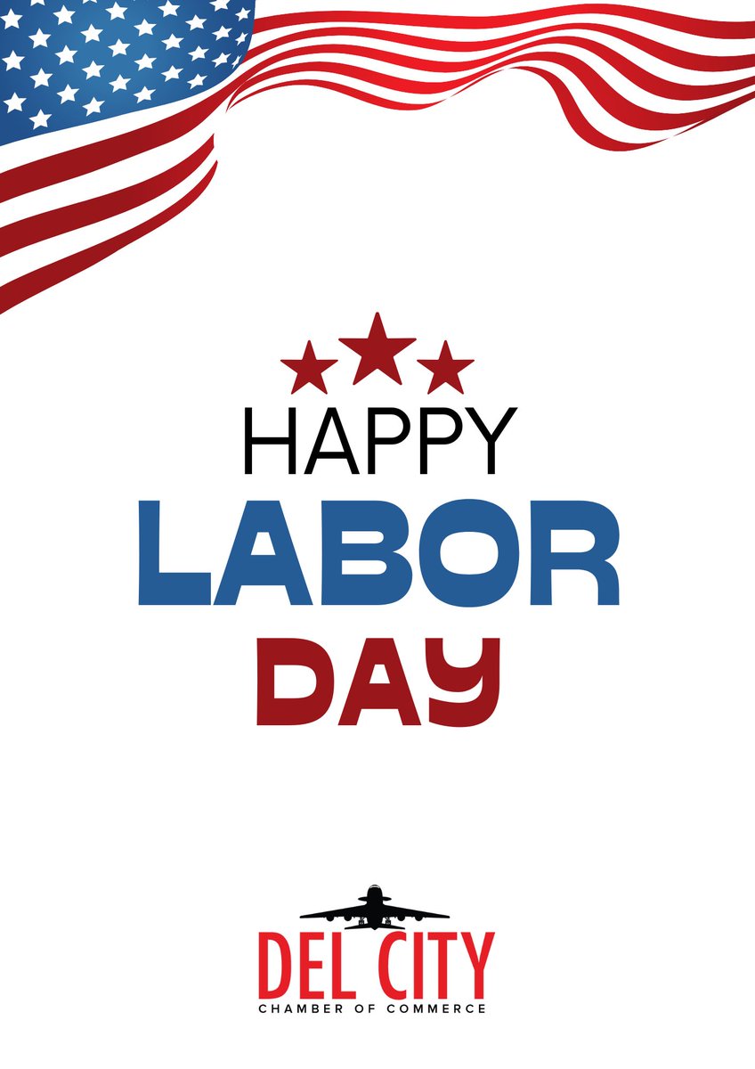 DelCityChamber's tweet photo. The Chamber will be closed today in honor of Labor Day. We will see you tomorrow!

Hope you have a wonderful day off and enjoy it with family, friends, and maybe a nap or two. https://t.co/JrVL7TAGlt