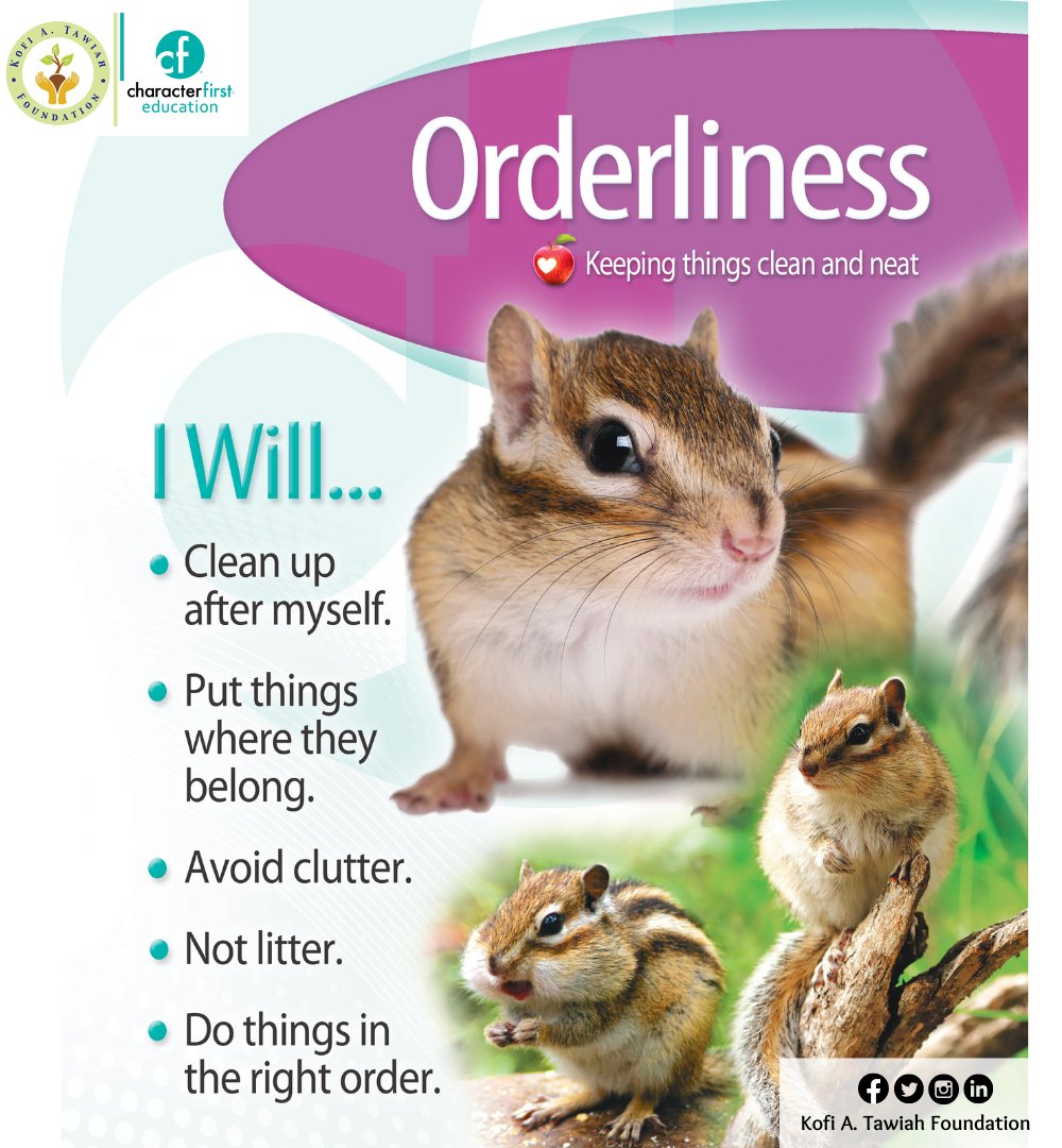 KofiATawiahfdn's tweet photo. It's September and our schools would also be learning about the trait "Orderliness". Orderliness means keeping things clean and neat. We believe you are going to stay with us. What does orderliness mean to you? Let's start the conversations.
#Orderliness
#CharacterDevelopment https://t.co/C0bOnws3Bk