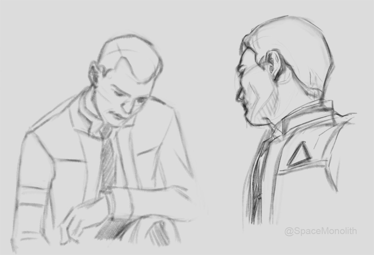 SpaceMonolith's tweet photo. I had this plan to draw a lot of Connor angles to practice and be able to draw him more easily, maybe some help for some future projects... I have to say, I didn't get far... ^^;;;;;
#dbh #DetroitBecomeHuman #rk800 #dbhconnor #connordetroit https://t.co/sYd3aKMDIz