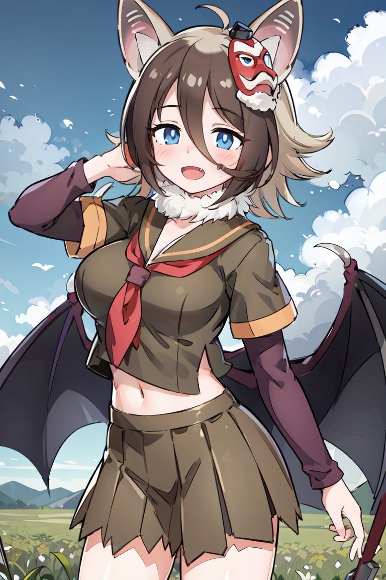 AIを描くプログラムに描くモデルを変えた後、テングコウモリを作り直してみました👺🦇

#けものフレンズ
#AIイラスト 