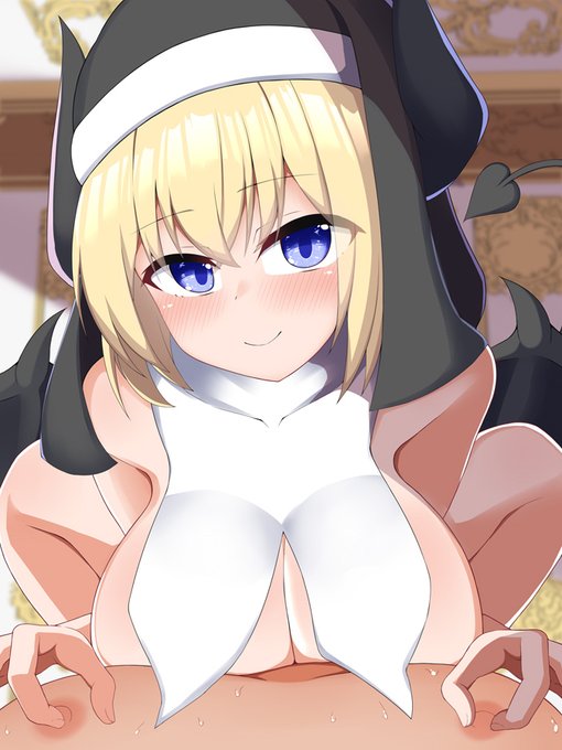 サキュバス化したシスターに騎乗位で犯される絵です 