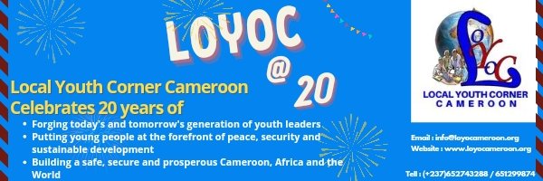 achaleke1's tweet photo. Join me to celebrate @loyocameroon's #20years of Excellence in Youth Empowerment, Peacebuilding, Humanitarian, & Development work.  It has been an honor for me to have been part of this organization from a #volunteer & today the Executive #Director with over 25 staff and four offices.  We are thankful to all our partners & mentors for their huge support. @GlobalCtr @SFCG_ @PNUDCameroun @UNFPACameroon @UEauCameroun @UKinCameroon @USEmbYaounde
