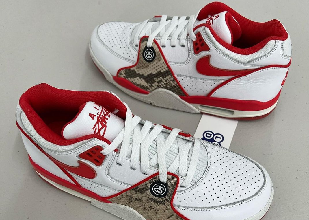 SoleRetriever's tweet photo. FIRST LOOK: Stussy x Nike Air Flight 89 Low SP “White Habanero Red" 🔴🔴🔴

First of three... https://t.co/Np5juPCAFD