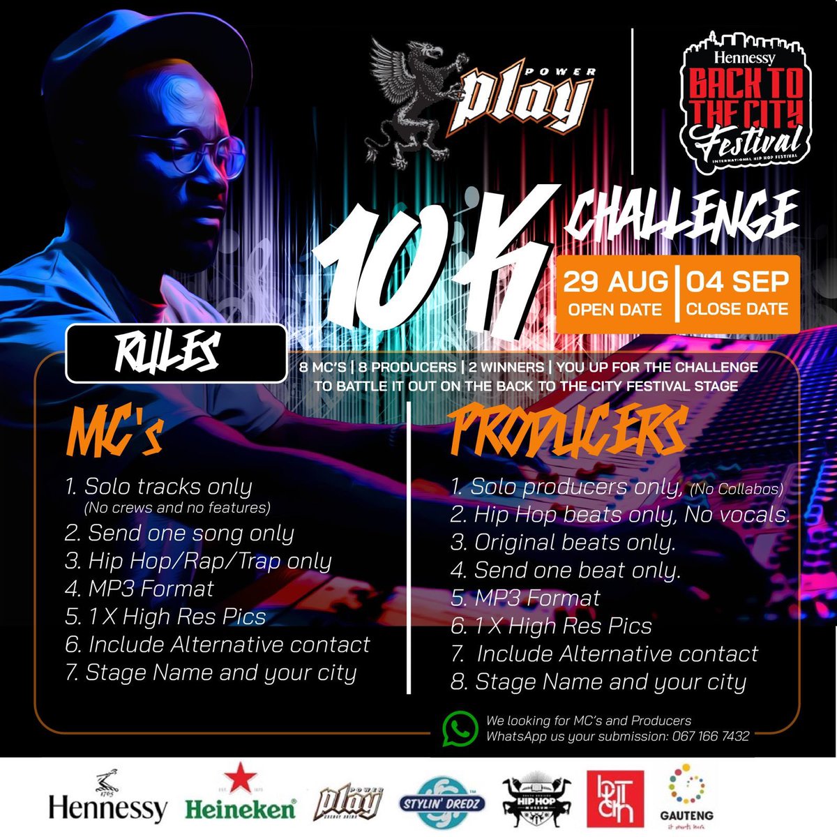 McnadyMedia_SH's tweet photo. This is the last day to submit your best song to put you in that TOP 8 MC’s & PRODUCERS. Send that fire song or Beat let’s meet you @BacktothecitySA there @PlayEnergyDrink Stage #50yearsOfHipHop
#40yearsOfSAHipHop
#17yearsOfBackToTheCity
#BTTCxHennessy https://t.co/5JyzTEnjBz