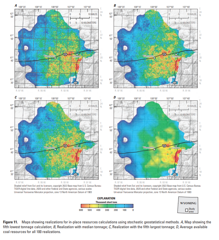 usgsenergy's tweet photo. We have a new coal assessment! We estimate 08 billion short tons of available surface #coal &amp; 2.4 bst of underground available coal resources in Wyoming’s Cherokee Coal Bed: https://t.co/fSrYNgfm04 @USGS_WY @WyGeoSurvey https://t.co/WsaG9z6Ilm