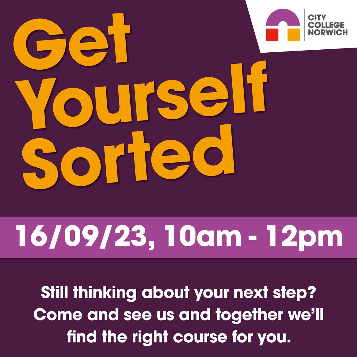 Are you still trying to work out what your future looks like? Don't stress, we're here to help! Join us for our last GYS event on Saturday 16 September and find the pathway that's right for you!