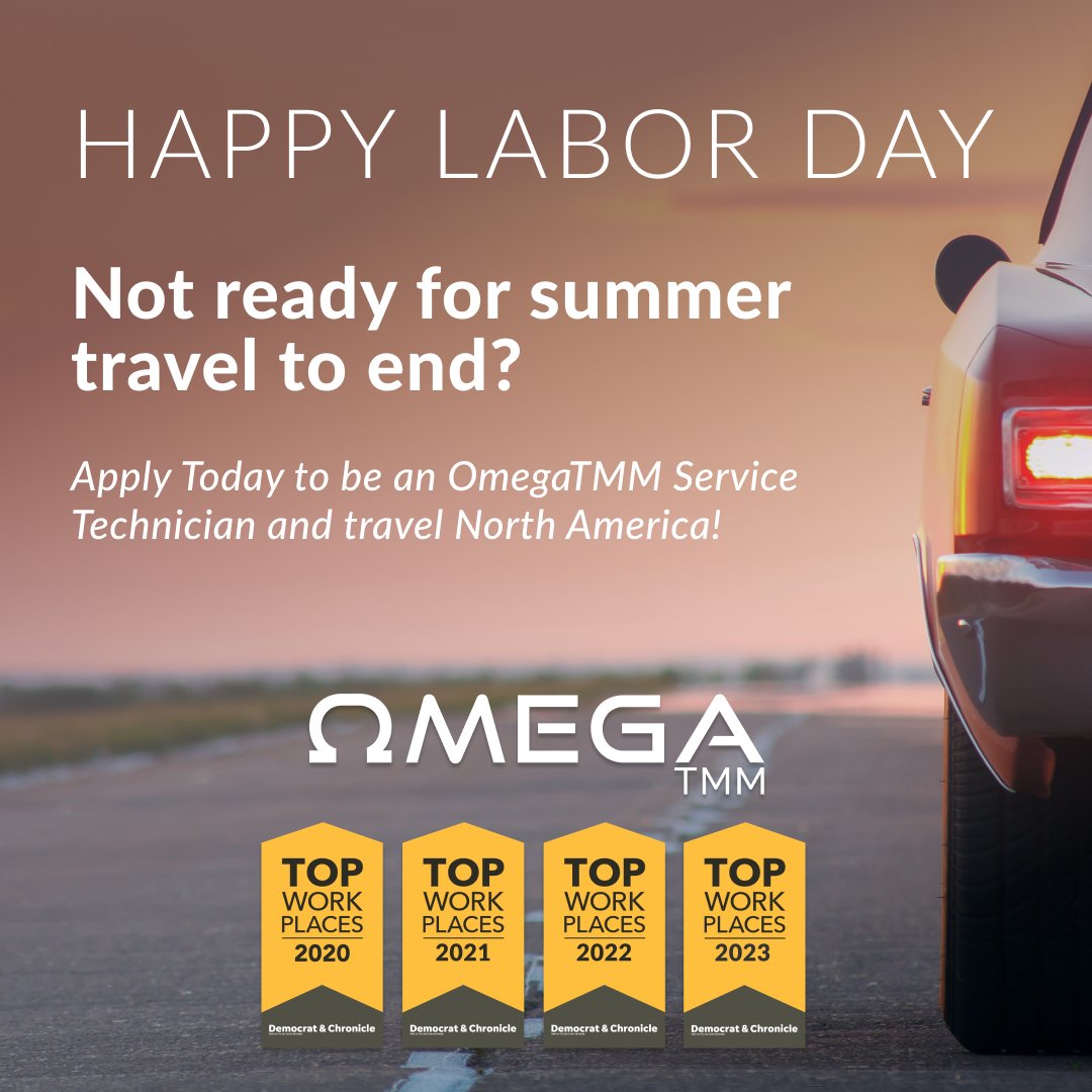 Happy Labor Day 🇺🇸 

Today, as we celebrate hard work, we're also offering a chance to embrace new horizons with OmegaTMM. ✈️

Apply today to join the OmegaTMM team : indeed.com/cmp/Omega-Tmm/…

#OmegaTMM #ServiceTechnician #MadeinUSA