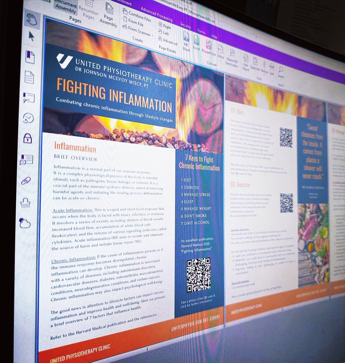 unitedphysio's tweet photo. #physiotherapy #lifestylefactors #fightinginflammation
Working on our summary handout for patients on persistent inflammation and lifestyle factors with references and QR codes
Harvard Medical do a great publication on fighting inflammation. A great reference for patients. https://t.co/YZHQ0JRjgt