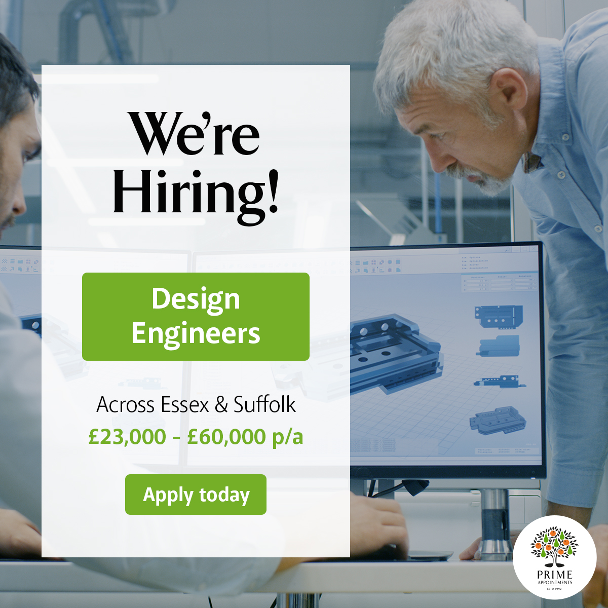 We have clients throughout Essex & Suffolk looking for people with Autocad & other designer software experience. If this sounds like you and want to find out more about the role, call 01376 502999 or look at our available roles here >>> prime-appointments.co.uk/job-search?spe… #engineeringjobs