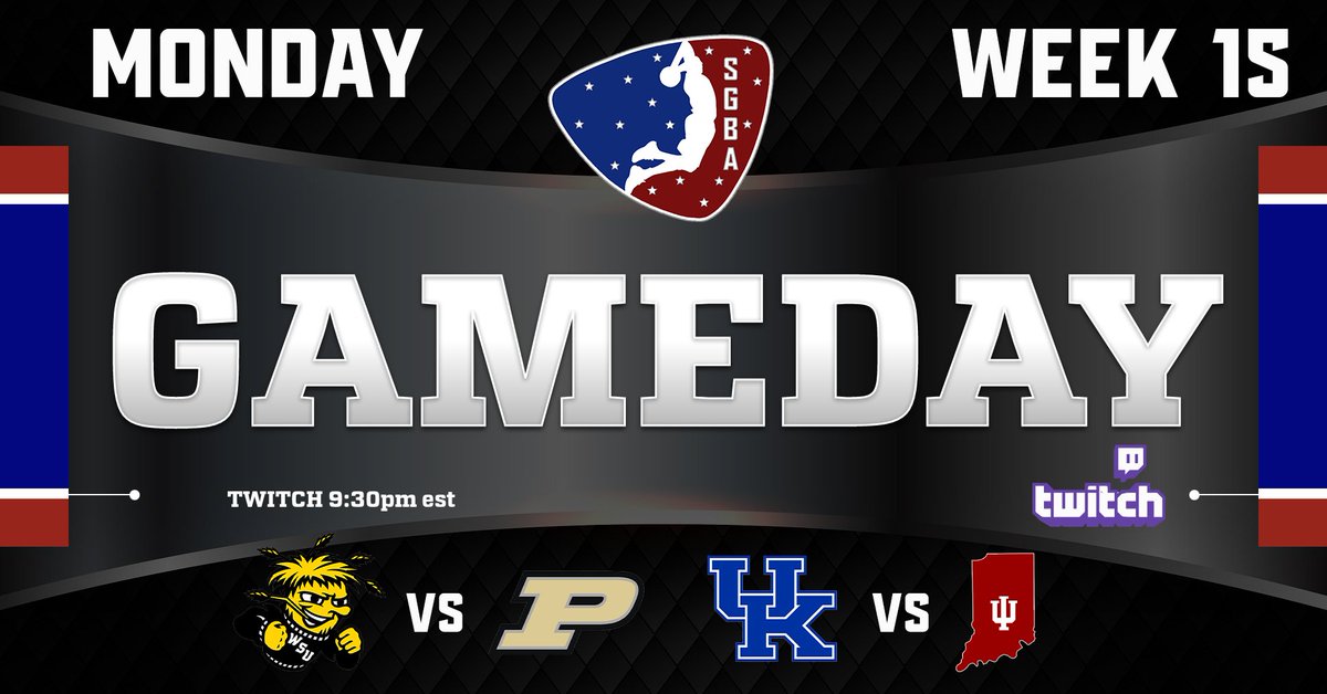 We have more Week 15 action tonight on Labor Day.  Tune in at 930pm est on TWITCH to catch Wichita State vs Purdue &amp; Kentucky vs Indiana.  #1League #SGBA #NBA2K23 #NBA2k24 #NBA2K <a href="/iNetworkSports/">iNetwork</a> <a href="/GamerGrowth/">GamerGrowth</a> <a href="/TGA_Media/">TGA</a> <a href="/SupportingStre3/">Network GG</a> <a href="/CaveaIO/">CAVEA</a> <a href="/MiMi_Iink/">MiMi ®</a> twitch.tv/sgba2kleague