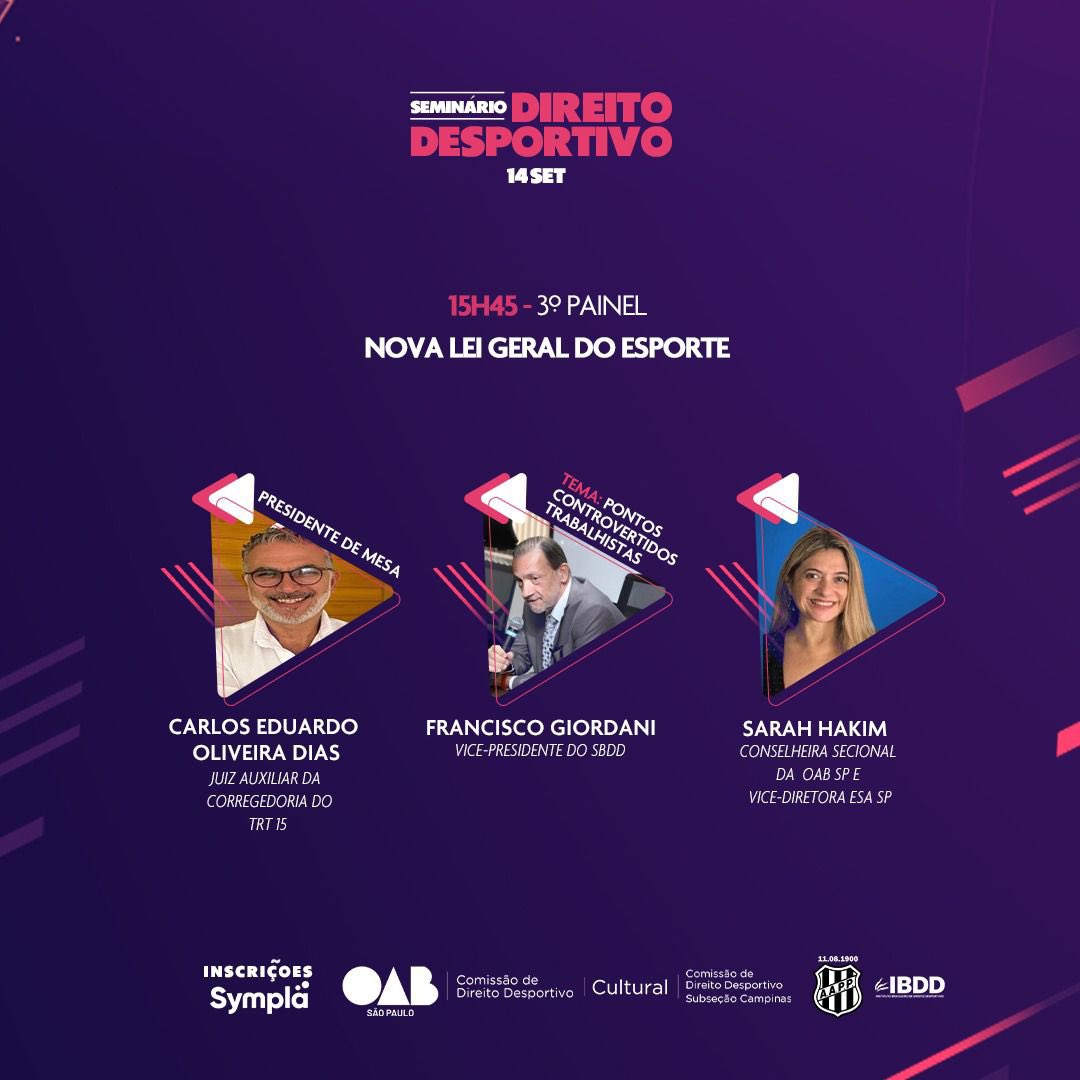 aapp_oficial's tweet photo. https://t.co/qYbcsmA49c
Não perca!
#SeminarioDireitoDesportivo #PontePreta #OAB #ComissaoDireitoDesportivoOABSP #IBDD #ComissaoDireitoDesportivoCampinas https://t.co/0whXSwBjwz