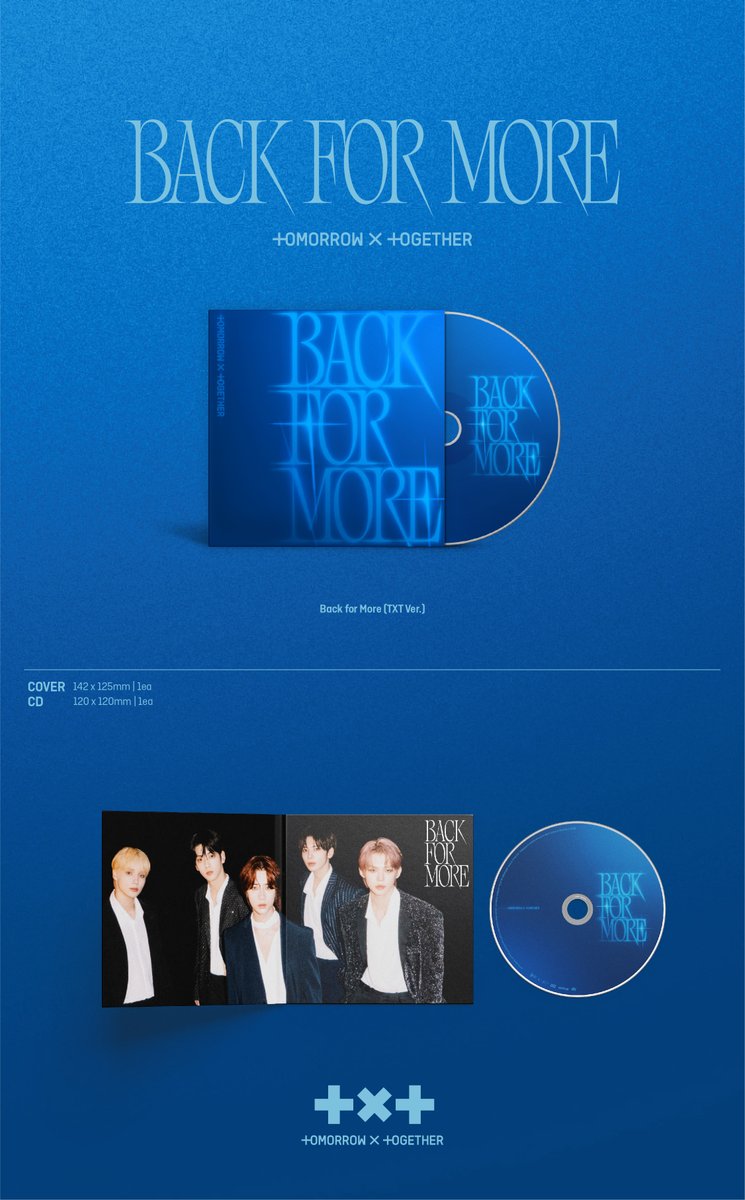 TXT_bighit's tweet image. Don&apos;t hold your excitement, more is coming through!
Check out the single CDs for &apos;Back for More&apos;. All are available in 3 versions, with different exclusive photos inside.

Only available on TXT&apos;s Official Store! Grab your copy while supplies last ⏰

💿 shoptxtofficial.com

*…