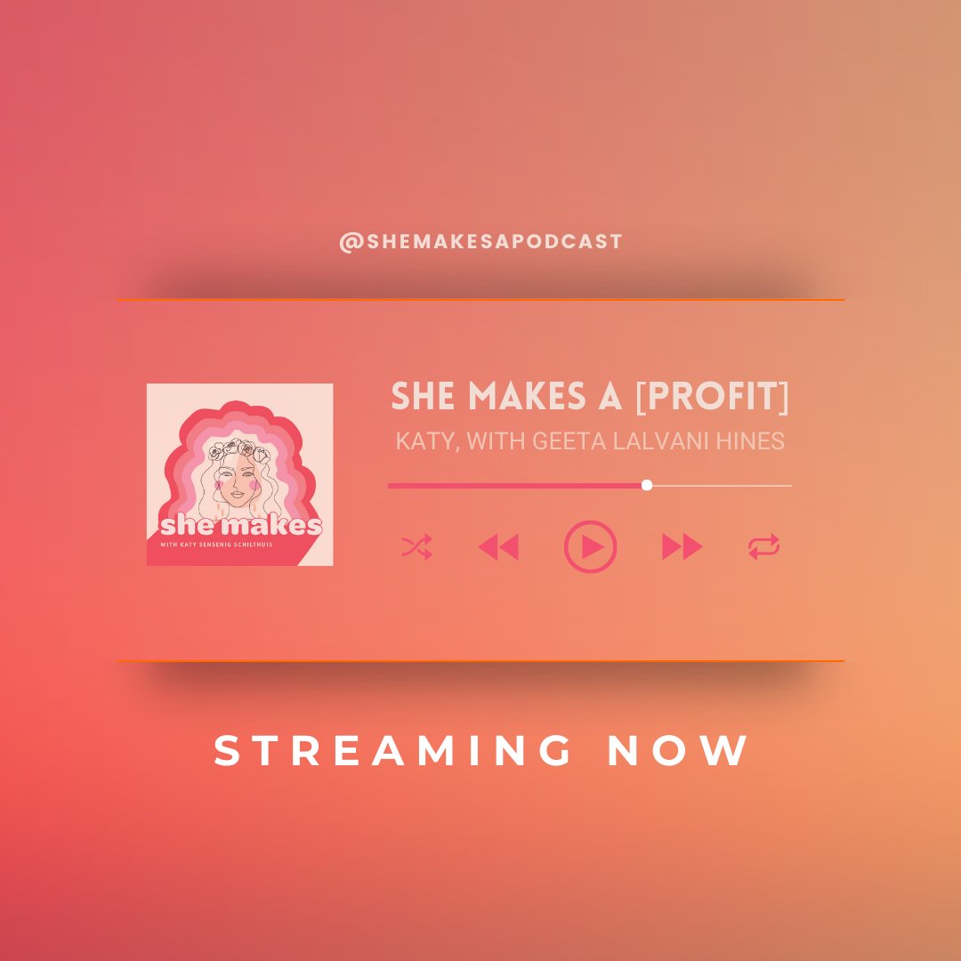 shemakes_pod's tweet photo. 🎙️ New episode is up! 🎙️

In this latest episode, host Katy sits down with Geeta Lalvani Hines, co-founder of Profit Comes First.

If you want to prioritize your profits and pay as a small business owner, this episode is a must-listen. #shemakesapodcast https://t.co/bQpnJtPWtR