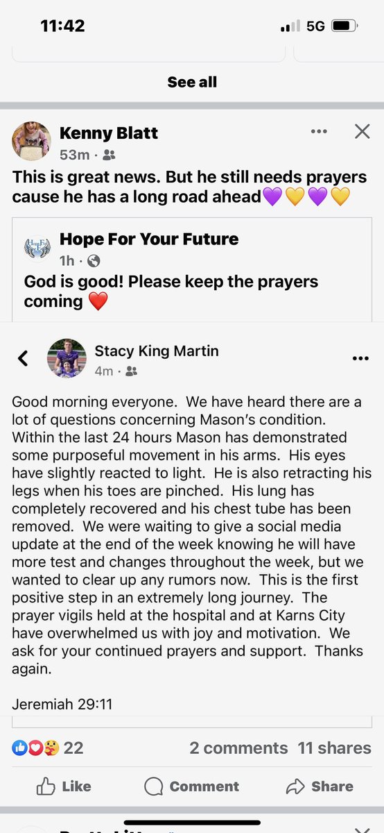 PRRamsTDClub's tweet image. Keep the prayers coming for @mason_martin06, they are working!  #MasonStrong