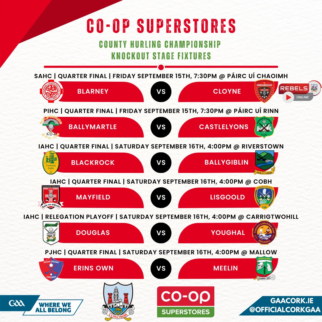 Start times changed for some Round 3 Championship fixtures - Cork GAA