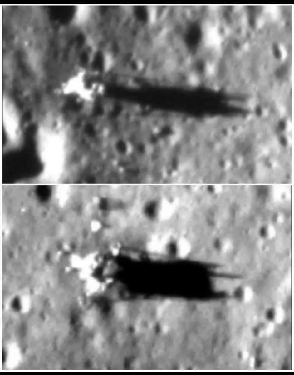 این دو‌ تصویر از آپولو ۱۱ و ۱۲ هستند بر سطح ماه که ماه نورد #Chandrayaan3Landing به زمین مخابره کرده .