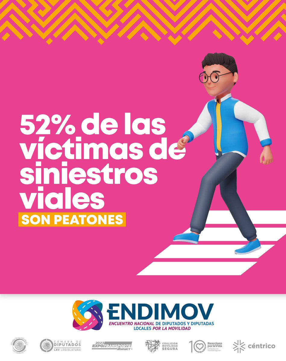 ENDIMOV's tweet photo. Los peatones se encuentran en el 1er nivel de la pirámide de la Movilidad Urbana, no podemos seguir permitiendo que las cifras se inflen. 
En #ENDIMOV trabajamos a nivel nacional para disminuir los percances viales que ocasionan muertes de los más vulnerables. ¡Nos vemos en #gdl! https://t.co/OvYYHsq1eP