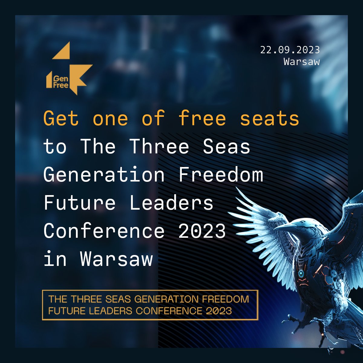 Fill out an application and win an invitation to the The Three Seas #GenFree2023 conference on the 22nd of September in Warsaw, Poland 🇵🇱 

Meet leading experts and visionaries including co-founder of Apple, Steve Wozniak 🍎 

genfree.eu/attend-the-con…
