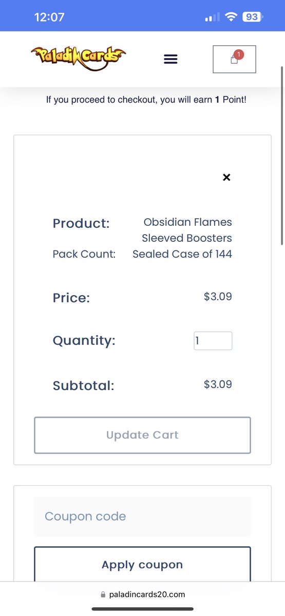 csidun's tweet photo. @paladincards20 FYI I think something is not working on mobile. I just like to click around and see prices sometimes from various online stores and same across this. This seems incorrect lol https://t.co/gpMSG3M68E