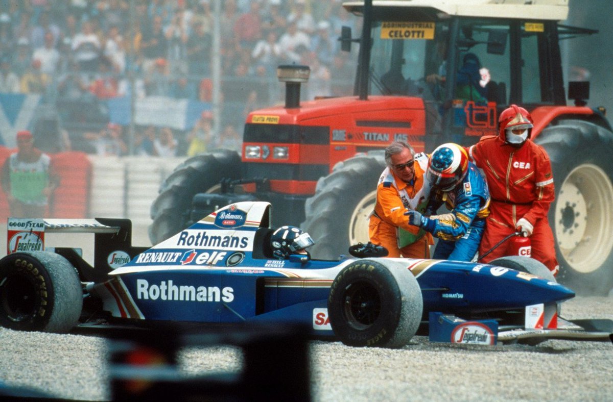 #MichaelSchumacher furieux contre #DamonHill, 1995 #ItalianGP, Monza.😃😃😃