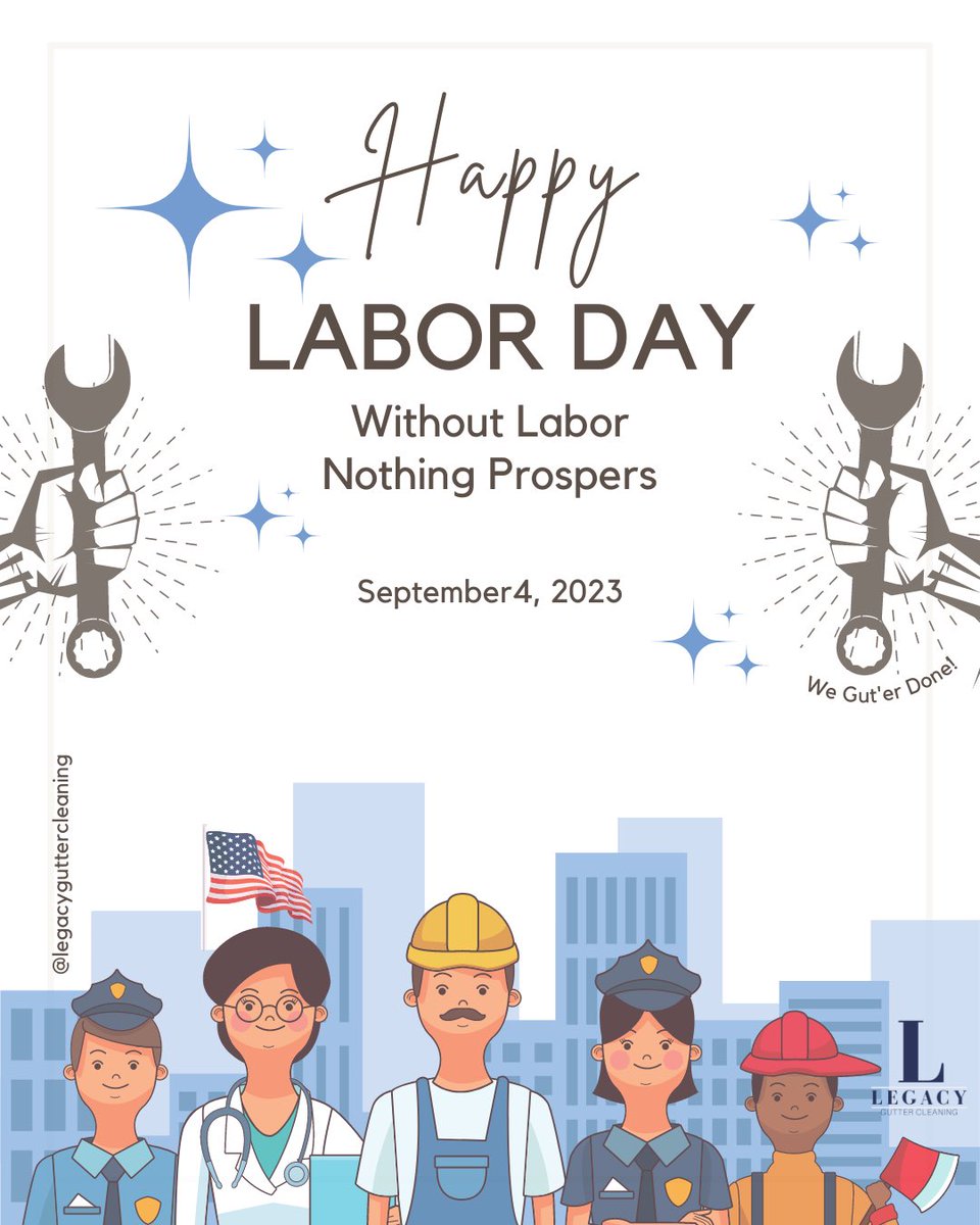 LegacyGutter's tweet photo. Celebrate the hustle by not moving a muscle. Legacy is closed today to honor our employees for all their hard work and dedicate today to family and appreciation. Today is a time to Relax, Recharge, Refresh and Reflect.

Happy Labor Day to all those who wake up early, work hard, https://t.co/AtENHkqXdZ