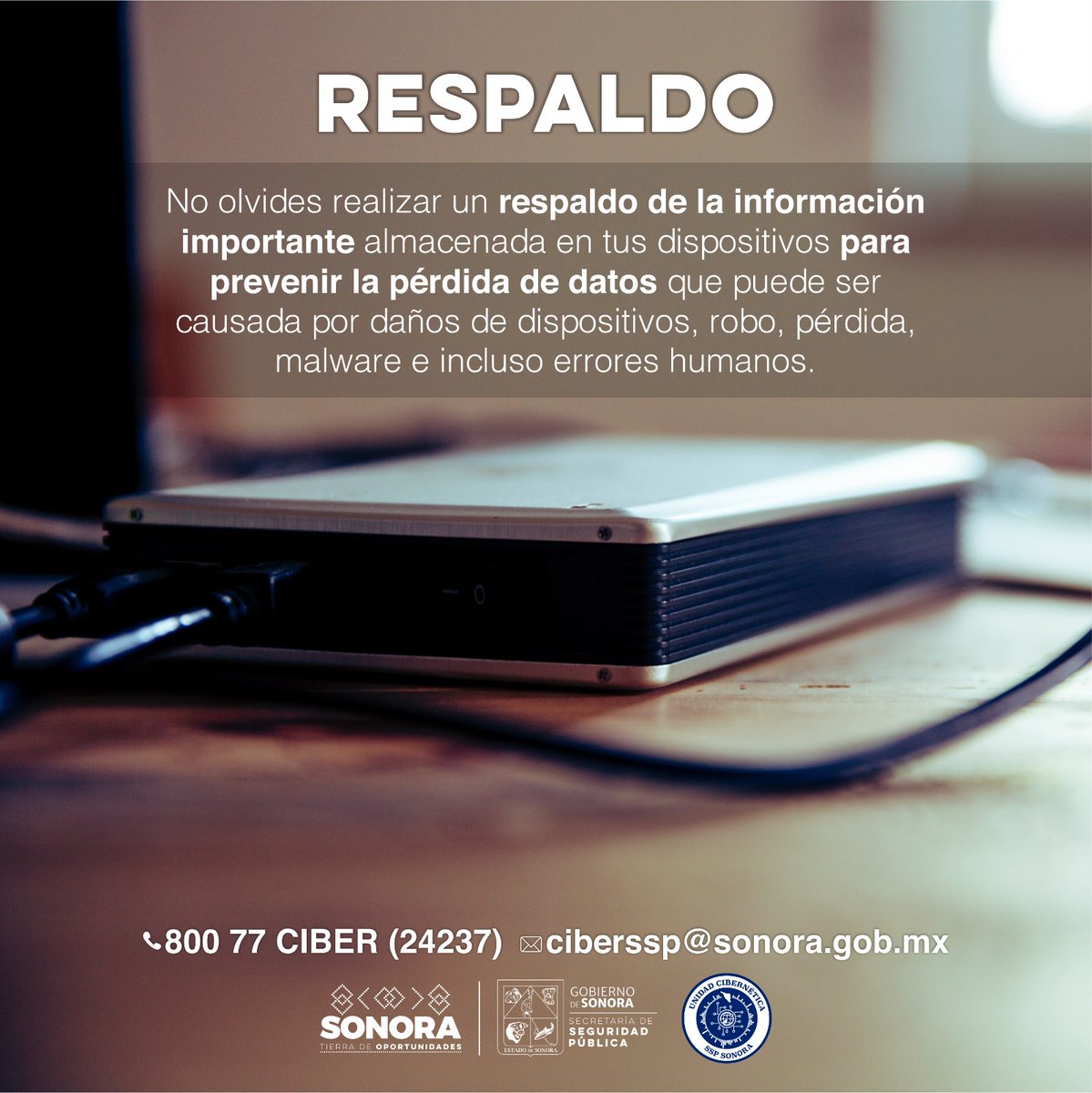 cibersonora's tweet image. #BackUpMonday

Por una cultura de la prevención, la Unidad Cibernética de Sonora te convoca a realizar un respaldo de información en tus dispositivos.

#CiberSeguridadSonora