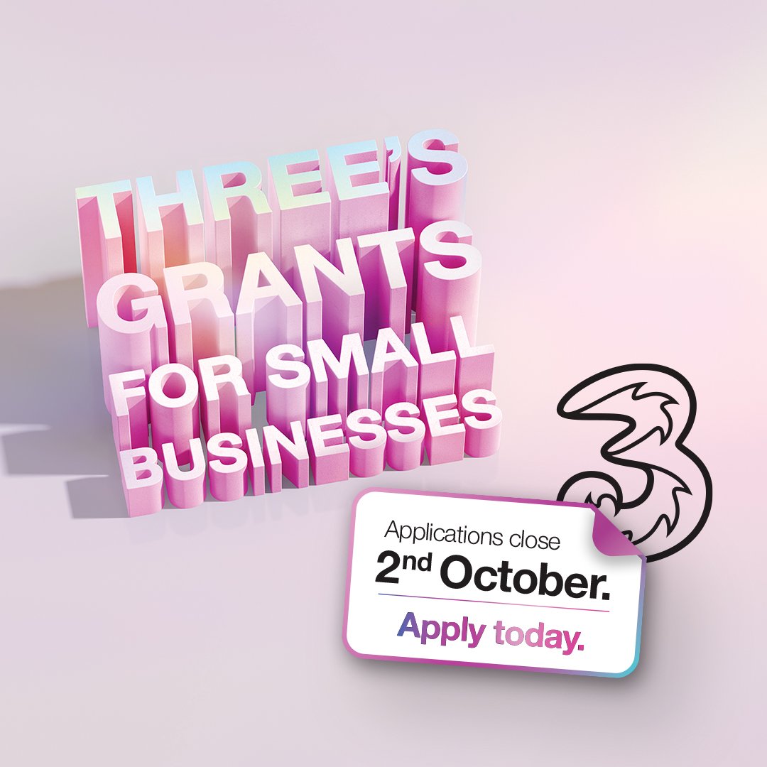 ThreeIreland's tweet photo. Applications are now open for our €100,000 fund for small businesses 🏆 
 
10 small Irish businesses will each win €10,000 worth of funding made up of €5,000 cash and €5,000 of products &amp; solutions from Three 💻
 
Find out more at https://t.co/1A56344Xo7 https://t.co/l03UqeDFN8
