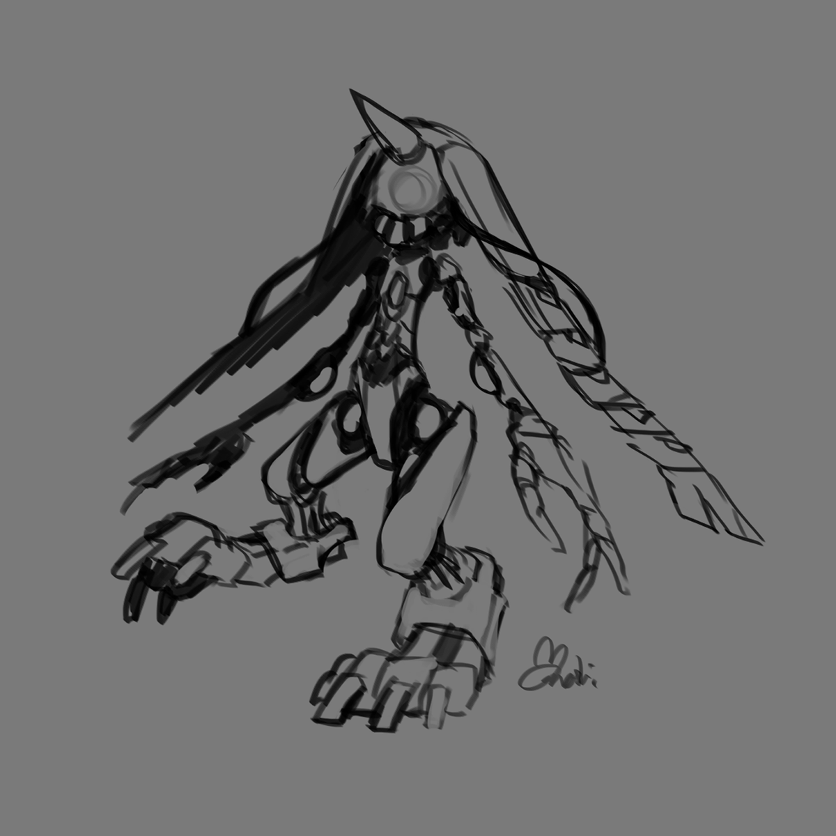 「絵を描くまなしもいたけど、完全に思考は停止してた。今から寝るまなしになる。 」|manashi🌱ご依頼一旦ストップのイラスト