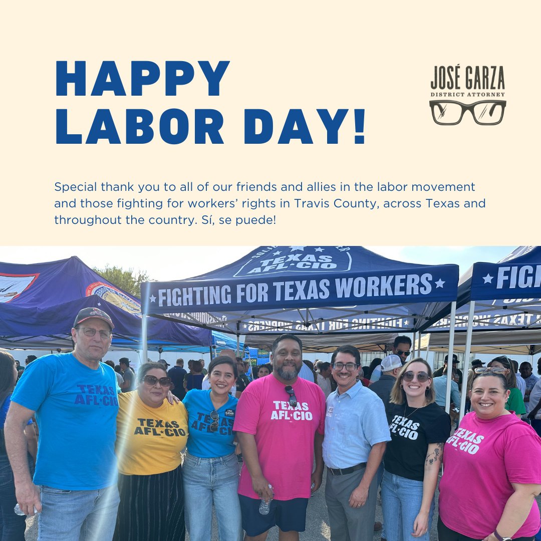 JosePGarza's tweet photo. Special thank you today and every day to all of our friends and allies in the labor movement and those fighting for workers' rights in Travis County, across Texas and throughout the country. Sí, se puede! https://t.co/Z0DnIG0G9s