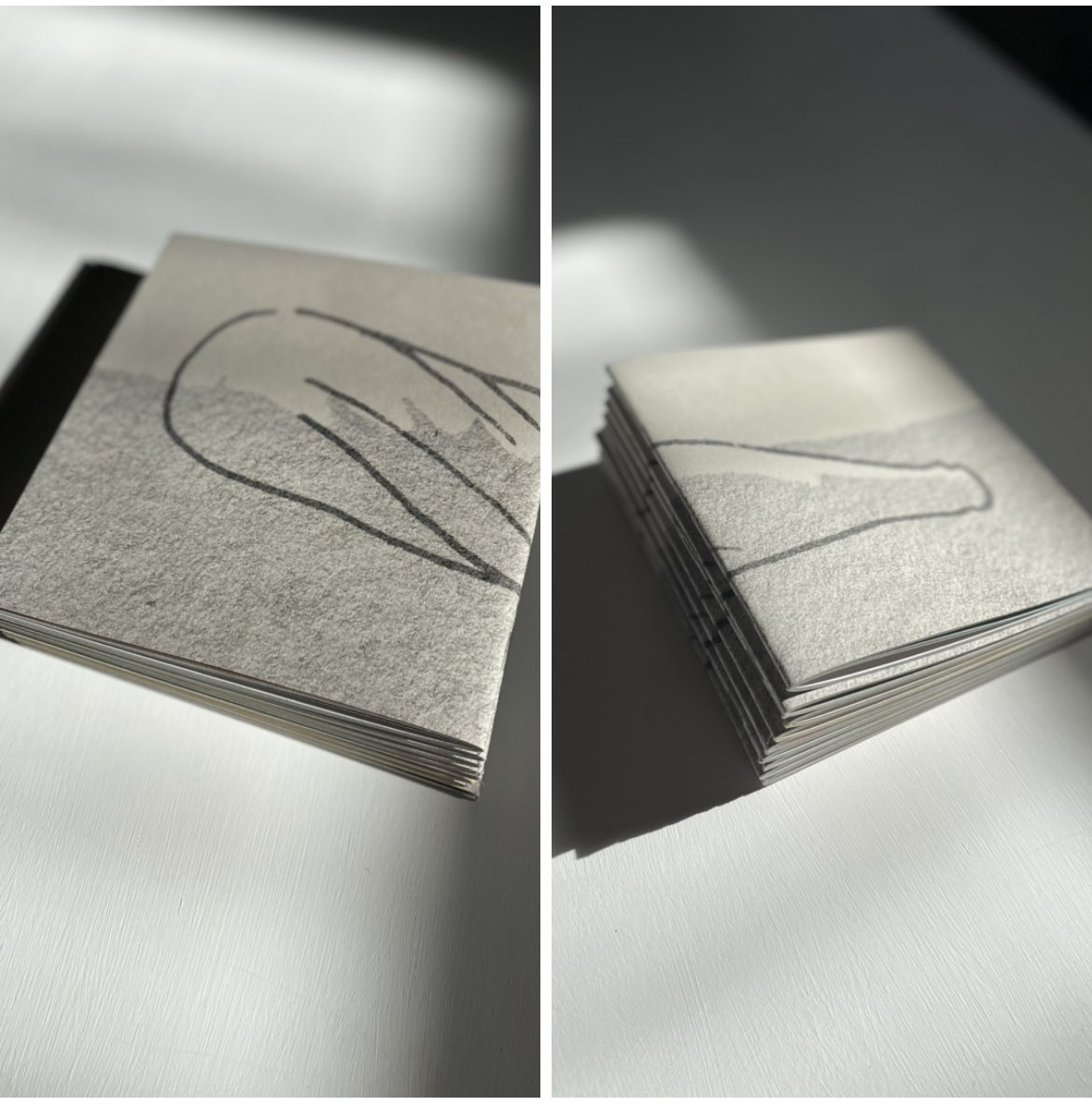 Some little notebooks made from offcuts, the satisfaction of a perfectly guillotined edge!