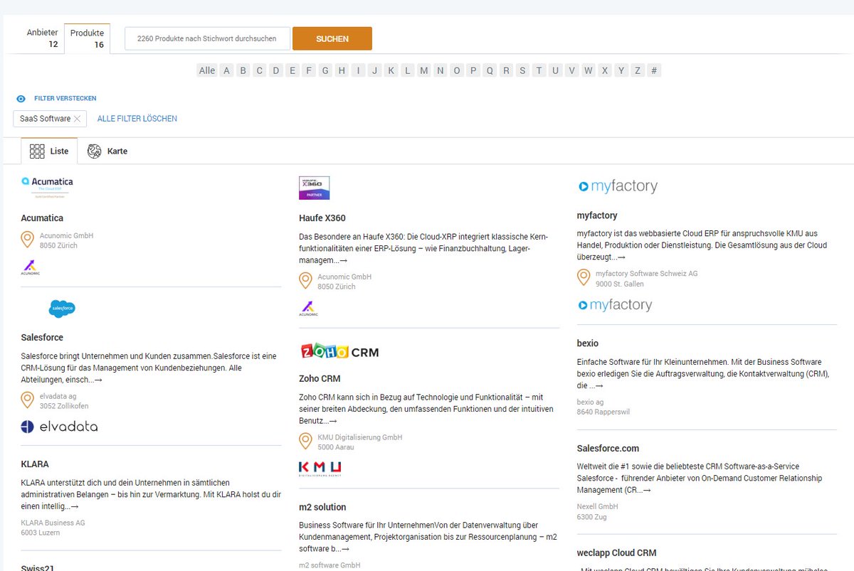 Neue Übersicht in der topsoft Marktübersicht für SaaS Business Software. #ERP #CRM #DMS etc. 

✅ zurl.co/z3QE 

#topsoft #BusinessSoftwareMarkt