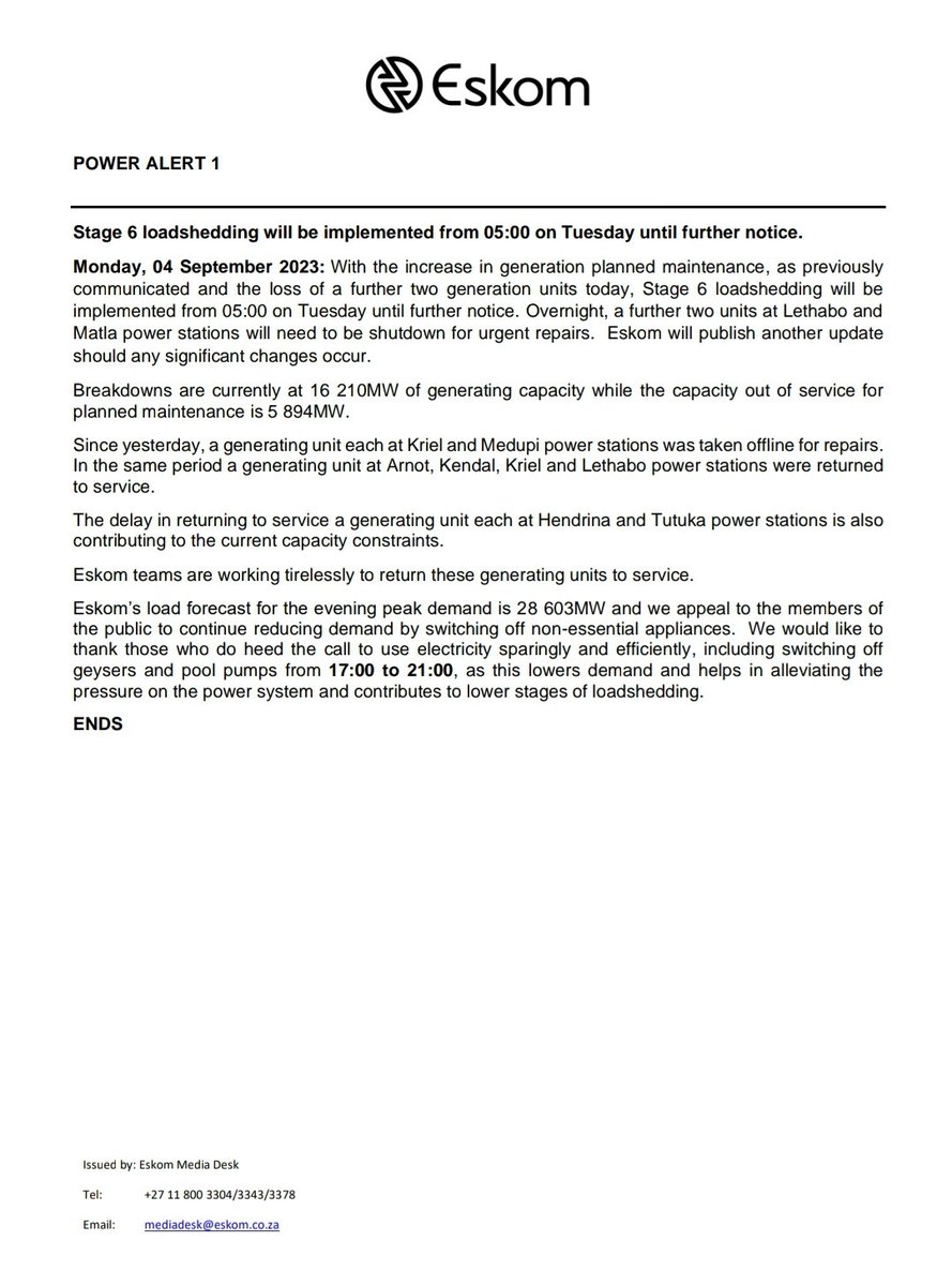 Eskom Hld SOC Ltd tweet media