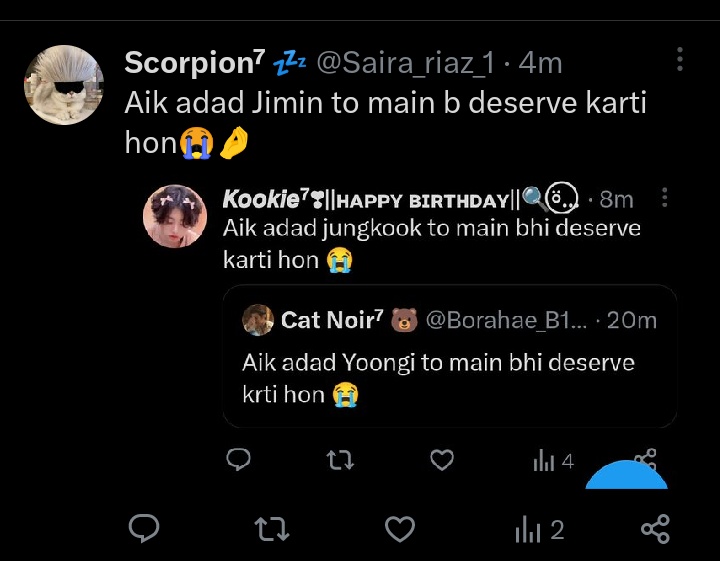 Ek adad taehyung to main bhi deserve krti hn🥲