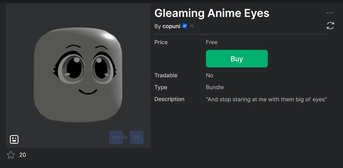 FreeUGCBundle's tweet photo. Get the new "Gleaming Anime Eyes" Bundle for Free!
Limited Time: Unknown

https://t.co/cdCW9Khql3

#FreeRobloxUGC #RobloxUGC #FreeUGC #FreeBundles #FreeBundle #UGC https://t.co/okrBuolckp