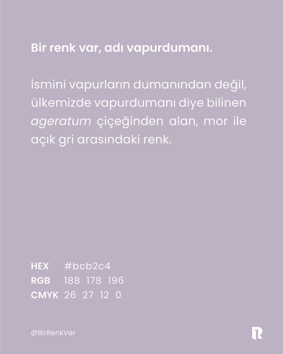 birrenkvar's tweet photo. Bir renk var, adı vapurdumanı.
#bcb2c4 #Vapurdumanı #BirRenkVar https://t.co/euFSjx6ELb