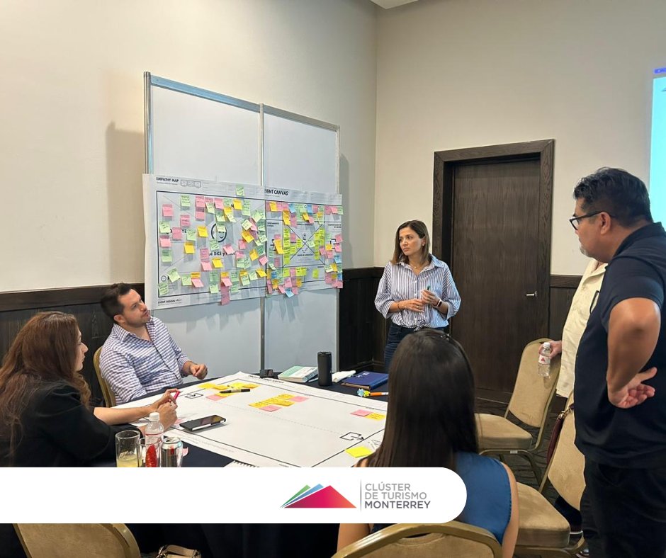 ClusterTurMTY's tweet photo. Sesión de #Diseño con #EventCanvas para elevar la experiencia de los #stakeholders del @festviajes, guiada por nuestras trainers certificadas @AlePatinoo  y Alexandra Mtz. 

Agradecemos al equipo que nos acompaño para nutrir con su talento y a Maricela Gómez de Removi Eventos 👏🏽 https://t.co/n6hxq6WiRg