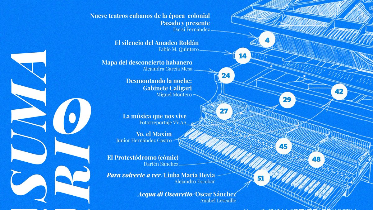 Este será un recorrido por la historia de algunos de los teatros que nos legó la colonia, hasta el futuro distópico que imagina Darién Sánchez para la Tribuna Antimperialista, pasando por un reportaje sobre la sisífica reparación del Auditórium Amadeo Roldán.