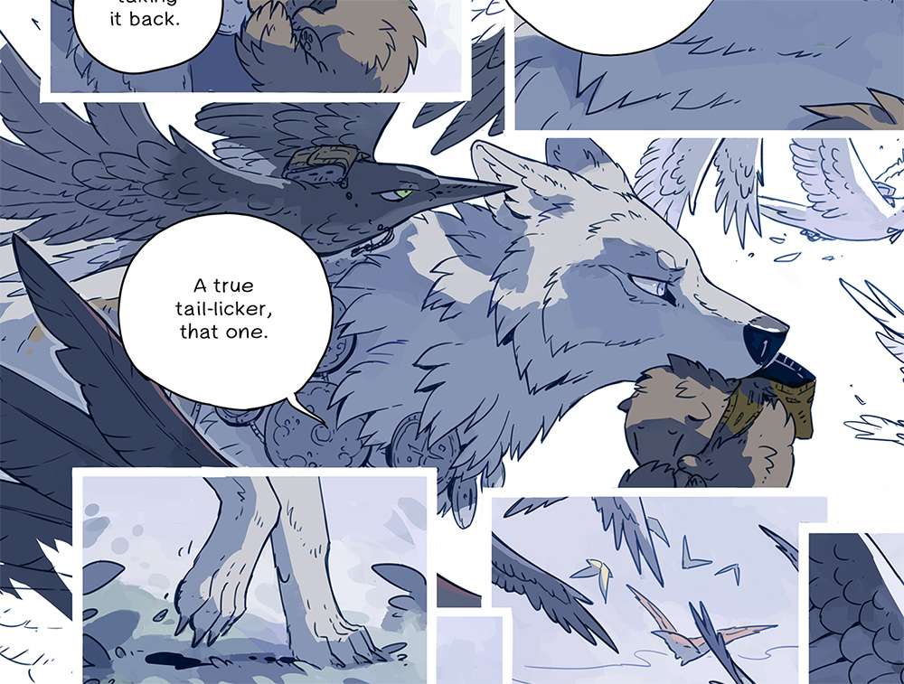 hummingfluff's tweet photo. The new batch of "Journey Upstream" pages are now up on the website too! Go read, go read! https://t.co/Am2t5qqOAD https://t.co/TmQTEL4X81