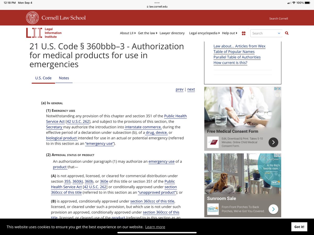RenzTom's tweet photo. The reason that Bill Gates and his Big Pharma & WEF buddies had to get Fauci & crew to claim ivermectin and hydroxychloroquine did not work for COVID was because if they did then they could not authorize the modRNA/mRNA vaccines. 21 USC 360bbb-3 is the controlling law & it says you cannot issue an EUA unless: “(3) that there is no adequate, approved, and available alternative to the product for diagnosing, preventing, or treating such disease or condition;. Corruption that led to death - but just trust them that the jabs are safe and effective right? #BillGates #BigPharma #WEF #Fauci #Ivermectin #HCQ #COVID #Vaccines #modRNA #mRNA @VigilantFox @TheChiefNerd @charliekirk11 @KanekoaTheGreat @RealCandaceO @GenFlynn @P_McCulloughMD @joerogan @TuckerCarlson @elonmusk @EmeraldRobinson @RobertKennedyJr @SteveDeaceShow @RMConservative @dbongino @BusyDrT @NeputeWellness @drscottjensen