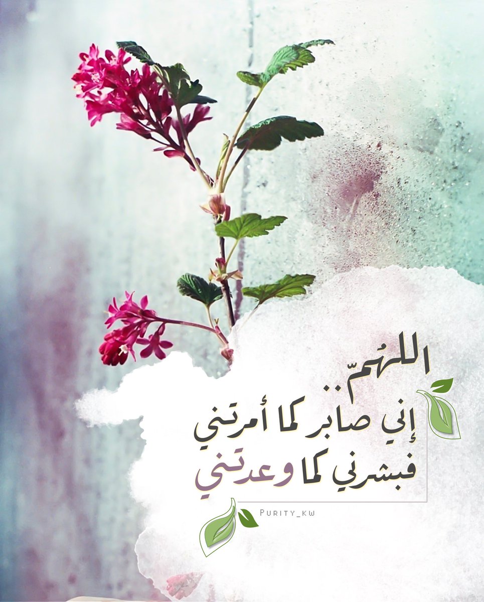 اللهُمّ إني صابر كما أمرتني فبشرنِي كما وعدتني ..🌸🍃