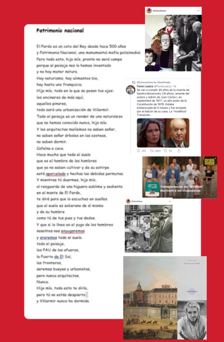 @juanitosuarez @Radio3Extra @Ultramarinos_ed Vaya descubrimiento 😍. “El Pardo es un coto del Rey desde hace 500 años y Patrimonio Nacional, una monumental mafia polisinodial.” Tal cual 👏🏽👏🏽. ✍🏽 Juan de Salas. 📚 Los Reales Sitios. @Ultramarinos_ed 🔻🌻💜. #repúblicaya #tricolor #aporlatercera